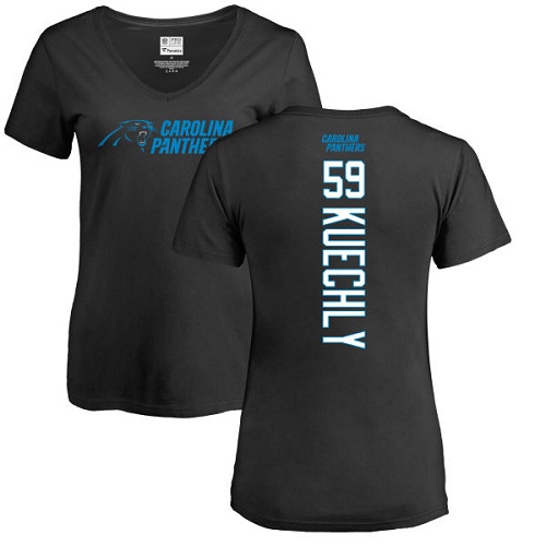 Carolina Panthers Black Women Luke Kuechly Backer NFL Football #59 T Shirt